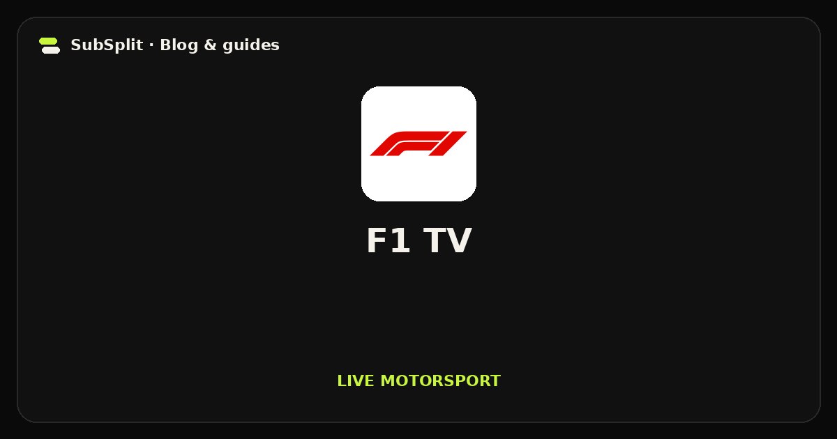F1 TV — Live motorsport
