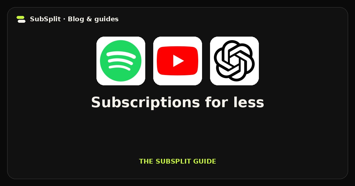 Affordable premium subscriptions online — SubSplit guide