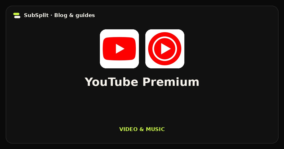 YouTube Premium Individual and Family on SubSplit